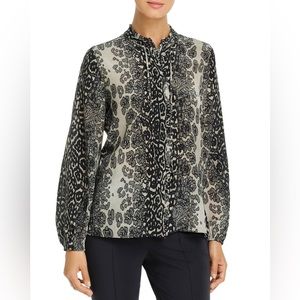 Kobi Halperin Regina Printed 100% Silk Peasant Blouse
